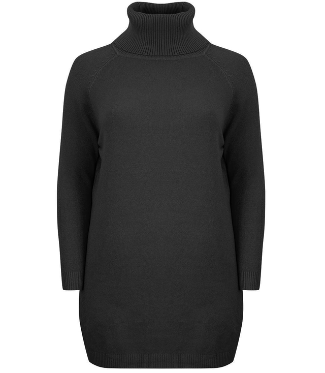 Luźna Sukienka dzianinowa Golf WEŁNA +SIZE