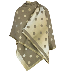 Elegant double-sided scarf with gold thread and pea pattern