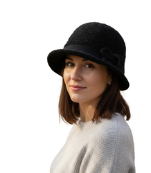 Women's cloche hat with bow