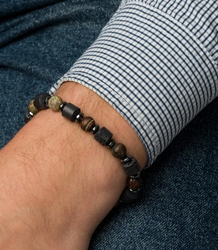 Men's bracelet with natural stones