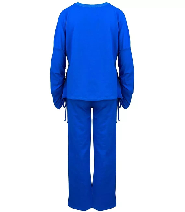 Dres spodnie dzwony bluza dopasowany komplet 