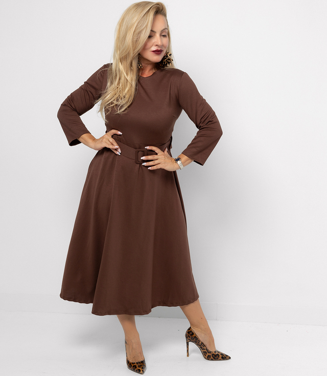 Classic strapless flared midi dress ELISE 2