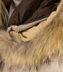 Warm winter jacket with decorative pompoms SHAKIRA