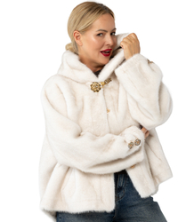 Luxury fur trapeze cut with gold elements AURORA
