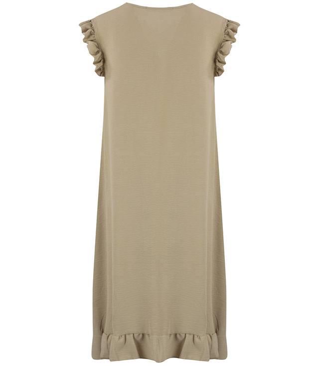 Loose, oversize summer midi dress with ruffles, HONEY