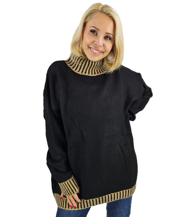 Warm and cozy women's striped sweater autumn winter KEIRA