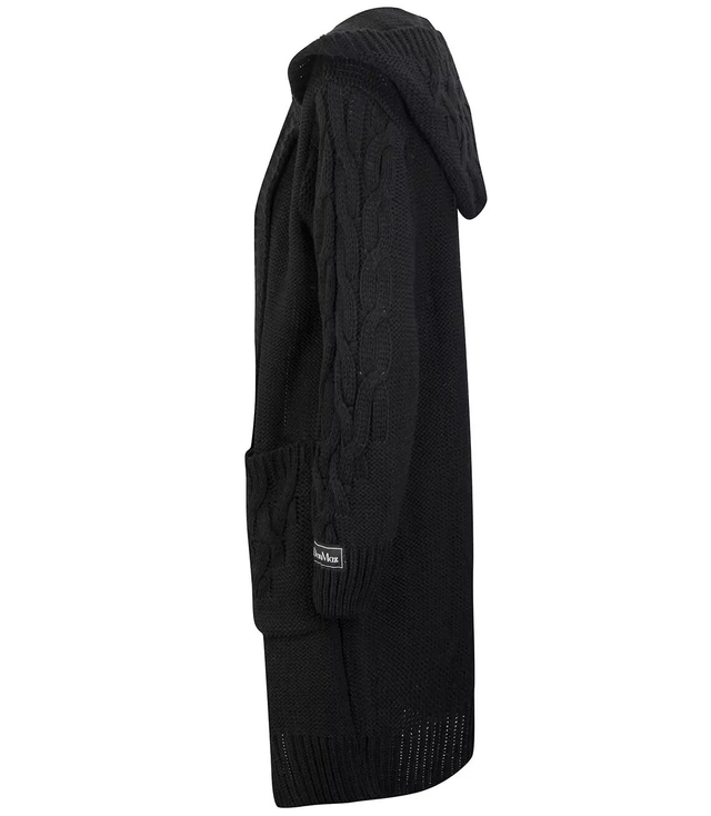 Cardigan Long Chunky Braid Wool Sweater