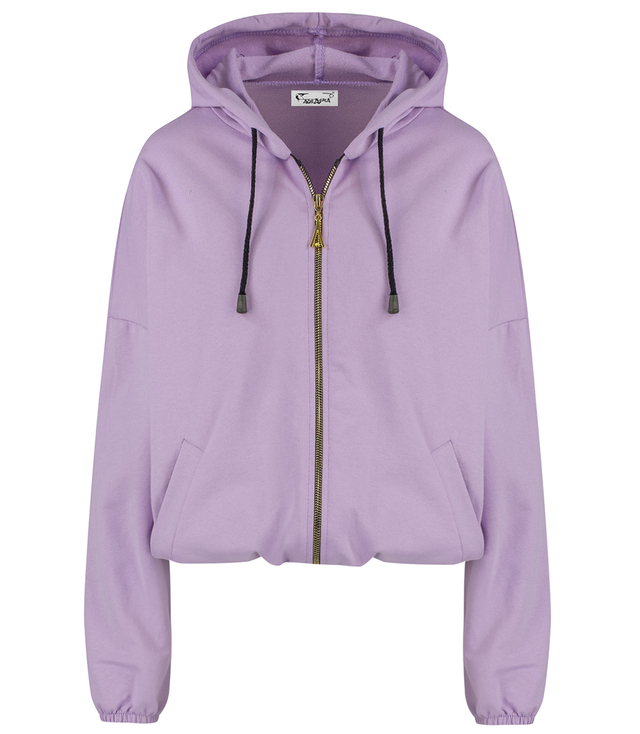 Women's thin, one-color basic sweatshirt with hood JULIA