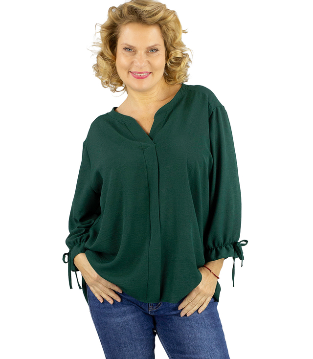 Elegant oversize tunic shirt with ties on sleeves SOPHIE