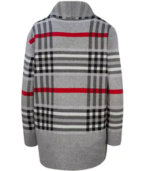 WARM Sweater. Checkered cardigan overlay