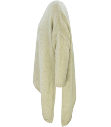 Warm asymmetric V-neck sweater with wool