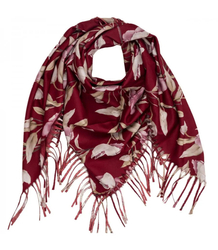 Elegant floral shawl scarf with tassels