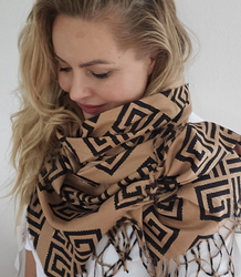 Scarf Scarf Stylish warm Geometric pattern soft smooth 180x70 cm