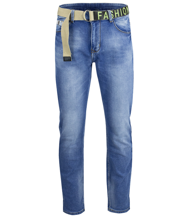 Classic men's jeans with a belt