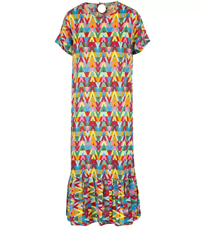 Summer midi dress colorful frill IZA