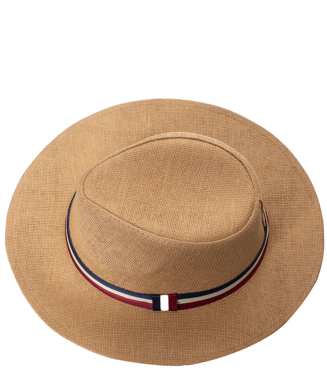 Men's Panama hat with three-color stripe