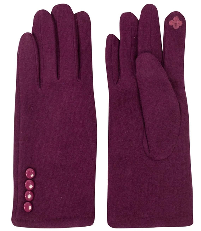 Women's gloves insulated with fur buttons Touch Five-fingered