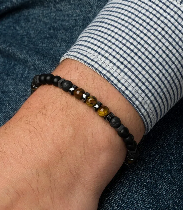 Men's bracelet with natural stones