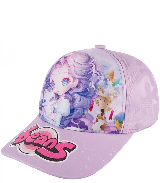 Children's baseball cap decorated with anime style print