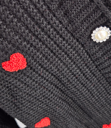 Warm and cozy women's sweater with hearts for autumn SUMMER