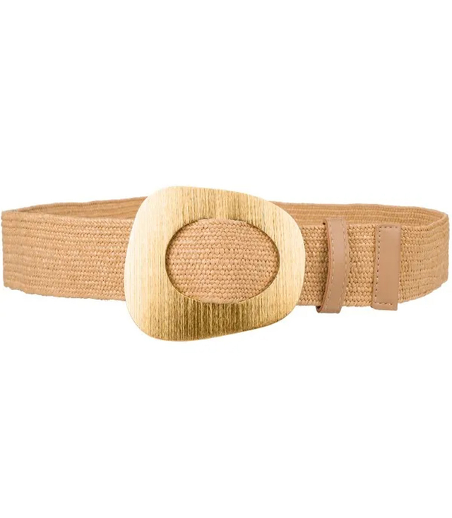 Braided women's belt with large buckle