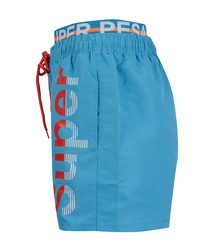 Swimming shorts with tape and the word SUPER