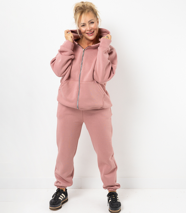 Warm thick sweatshirt set unbuttoned sweatshirt LAURA