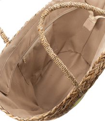 Mega large summer bag braided basket lined sunshine