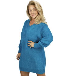 Fluffy sweater knit dress neckline FUZZYVIBE