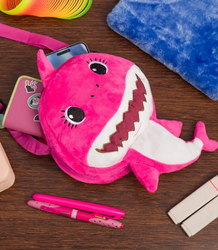 Children's plush shark-shaped handbag Adjustable strap