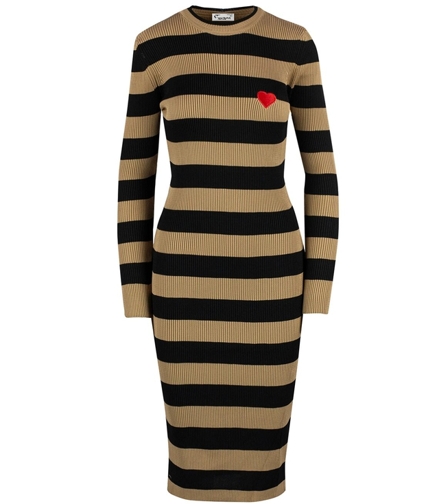 Elegant striped dress with a LOVE heart