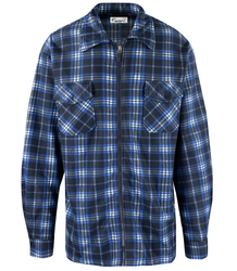 Warm fleece men's plaid shirt with zipper closure 