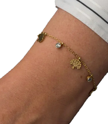 Elegant gold women's steel bracelet