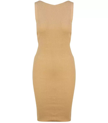 Fitted midi dress with an open back