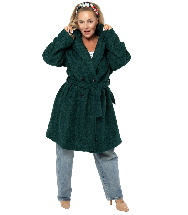 Women's TEDDY boucle fabric bear coat
