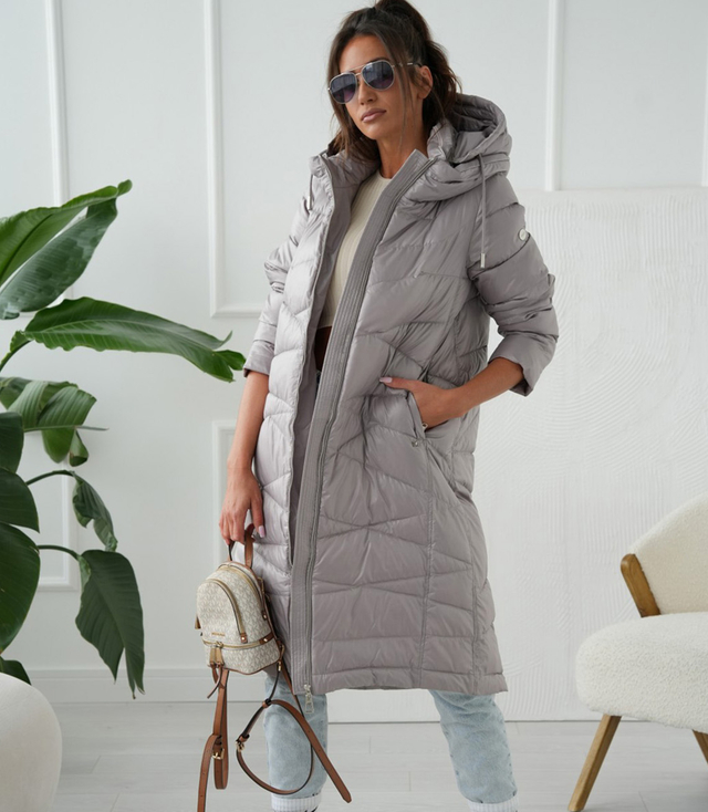 Long elegant quilted women's winter insulated coat SAMANTA