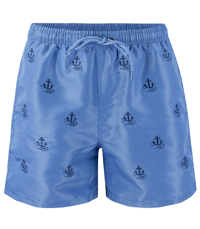 Swim shorts decorated with a summer pattern on the front