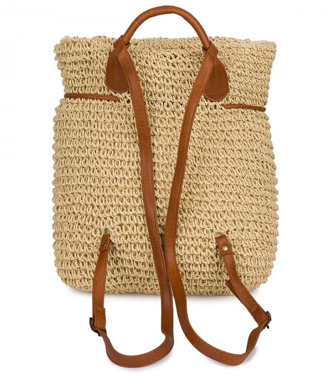 Backpack boho braided straw summer stylish for summer 