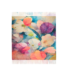 Women's scarf with floral pattern 100x100