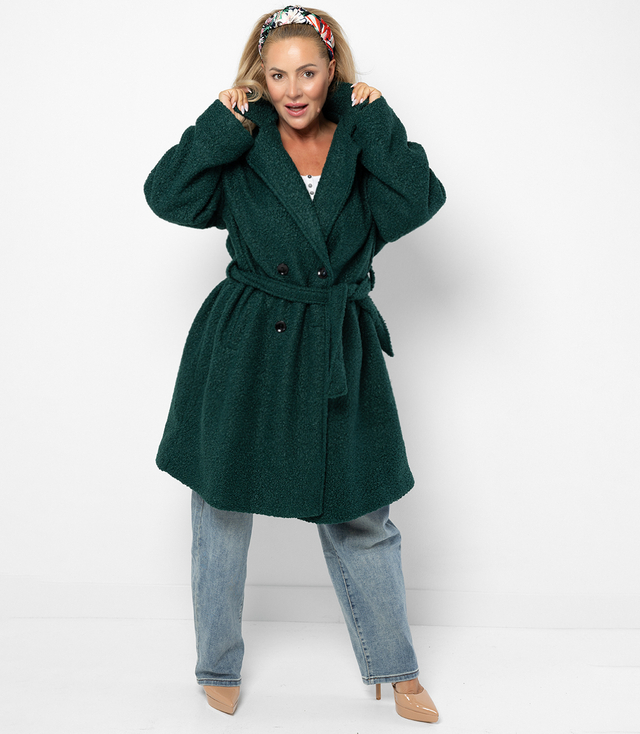 Women's TEDDY boucle fabric bear coat