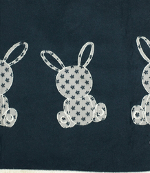 Warm double sided scarf bunnies knitted fabric