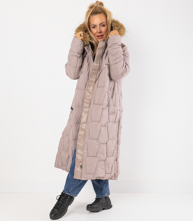Długa kurtka pikowany płaszcz zimowy URBAN LONG PUFF PLUS SIZE