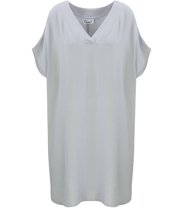 Smooth, loose and comfortable basic mini tunic dress