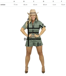 Damski jeansowy kombinezon krótki SAFARI CHIC