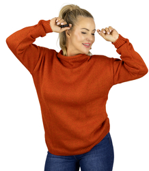 Warm women's oversize sweater boat neckline MARLENA