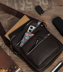 Men's SMALL rectangular padded bag elegant