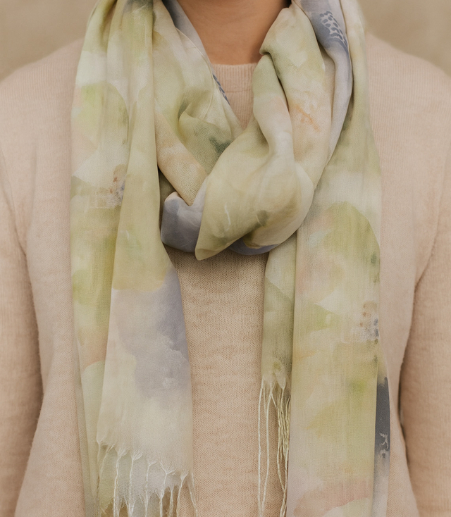 Women's floral pattern scarf 180x70