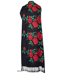 Beautiful soft elegant shawl with roses folk pattern