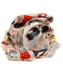 Scarf delicate scarf with cats Beautiful gift