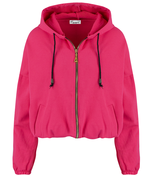 Women's thin, one-color basic sweatshirt with hood JULIA